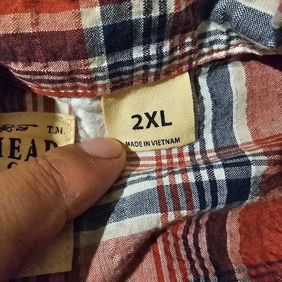 Red Head Brand Co Mens Plaid Short Sleeve Button Down Shirt Size 2XL - Picture 4 of 5